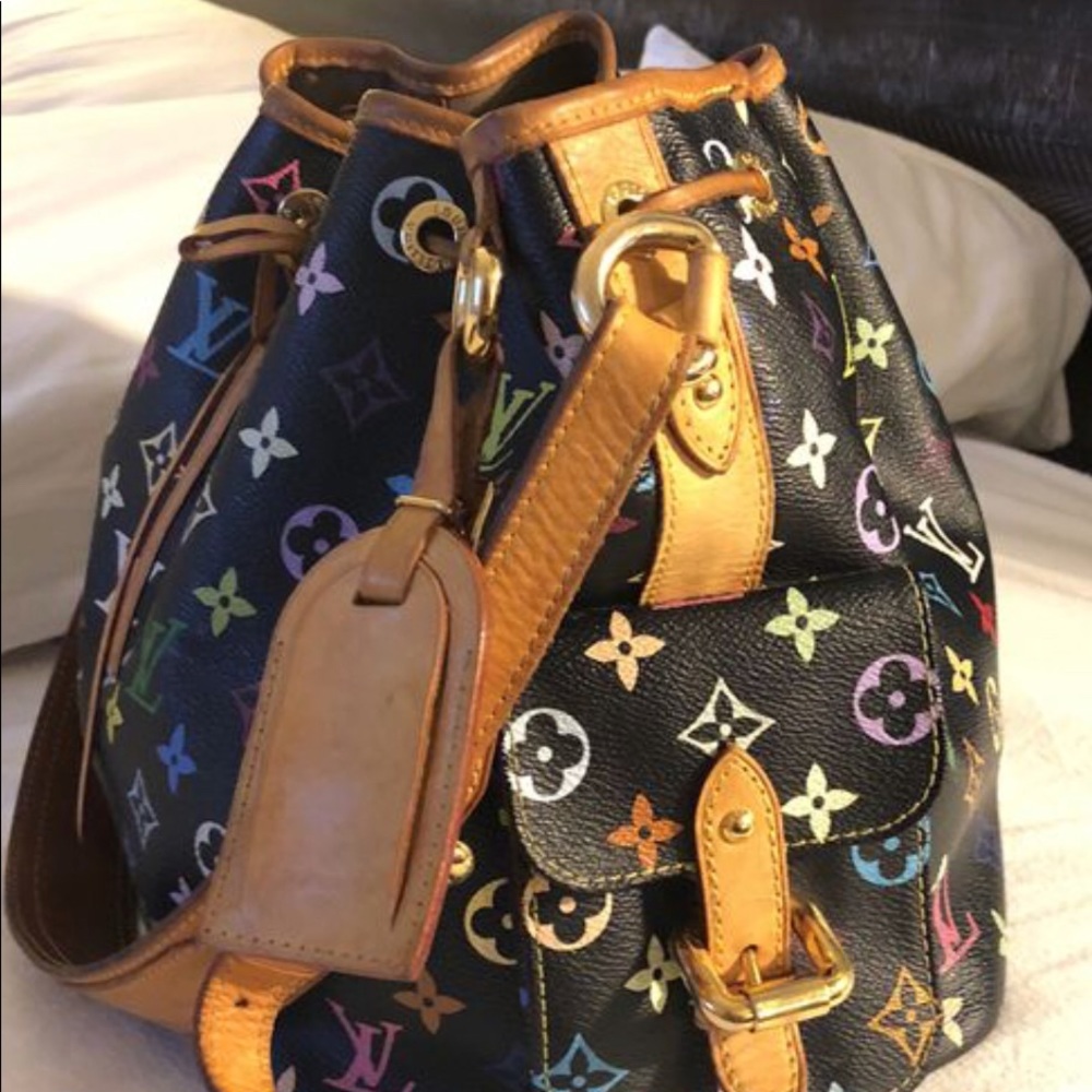 Louis Vuitton black multicolor petit noé handbag - Picture 2 of 8